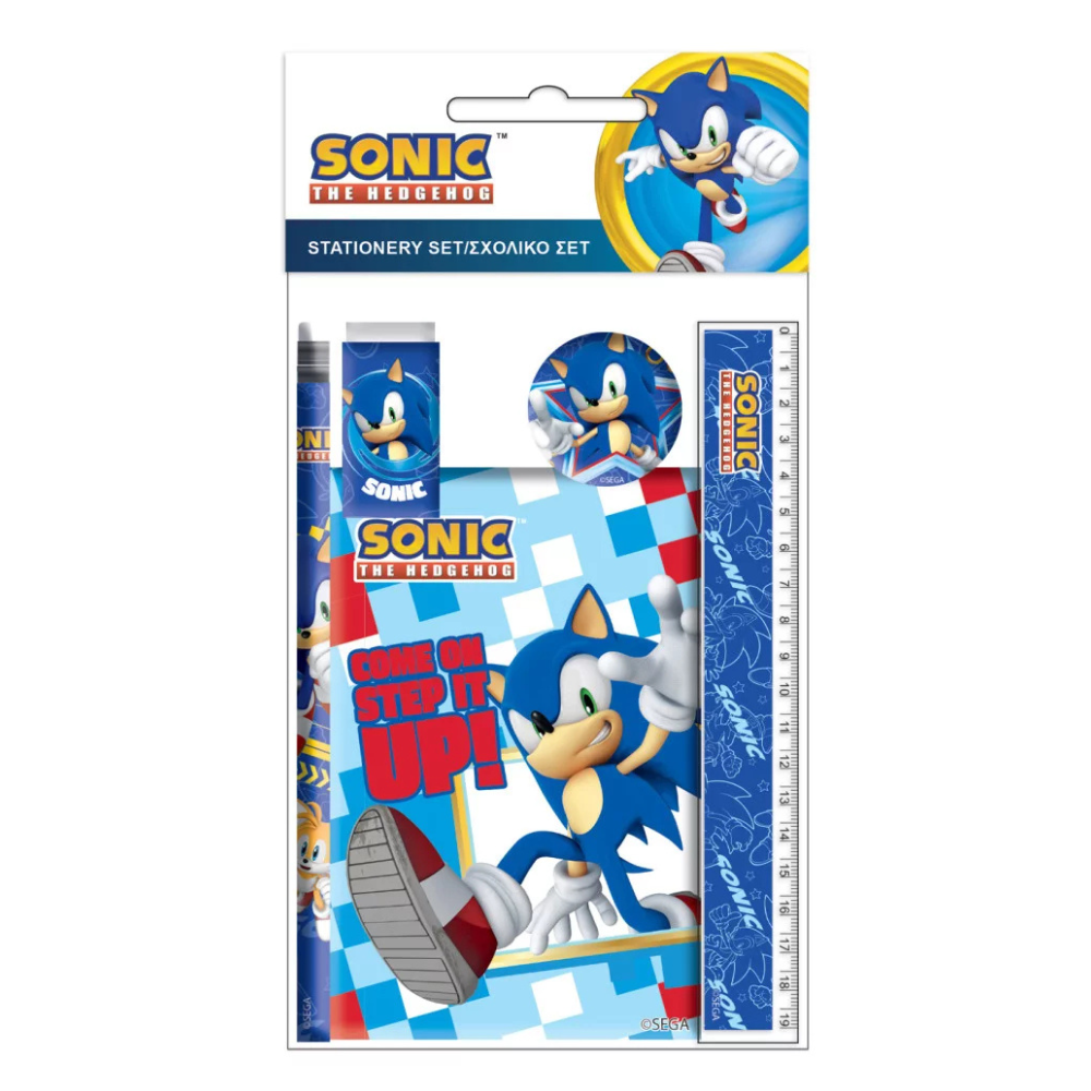 Conjunto escolar Sonic Rush (5 peças) - BONECADA