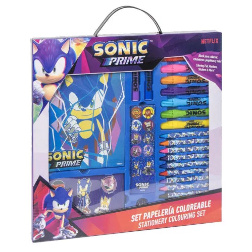 Conjunto desenho com caderno Sonic - BONECADA