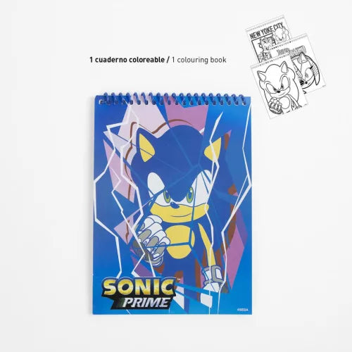Conjunto desenho com caderno Sonic - BONECADA