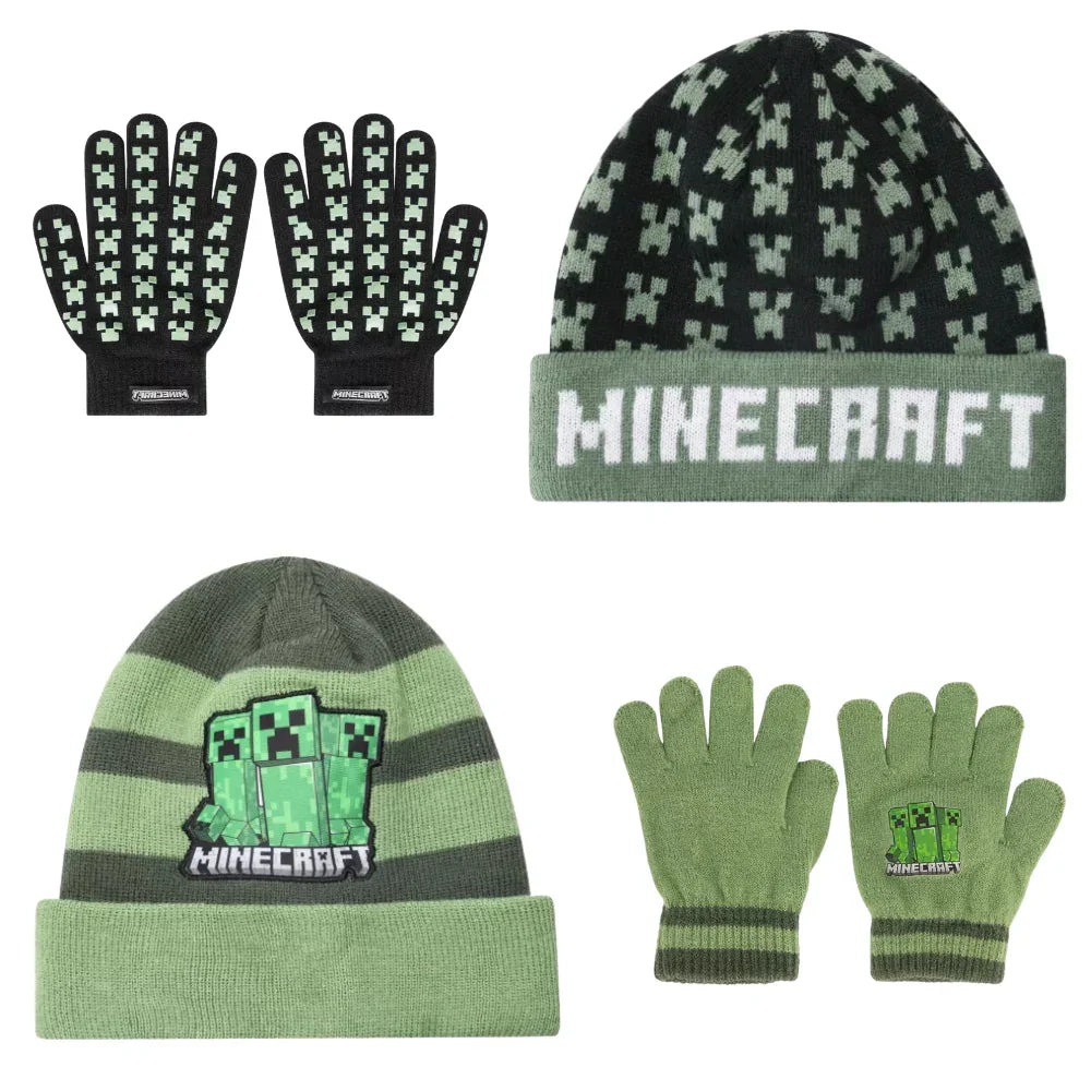 Conjunto gorro e luvas Minecraft Creeper
