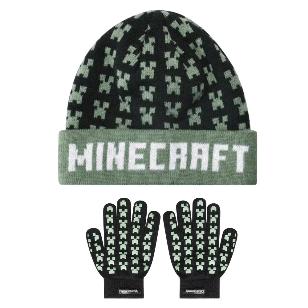 Conjunto gorro e luvas Minecraft Creeper
