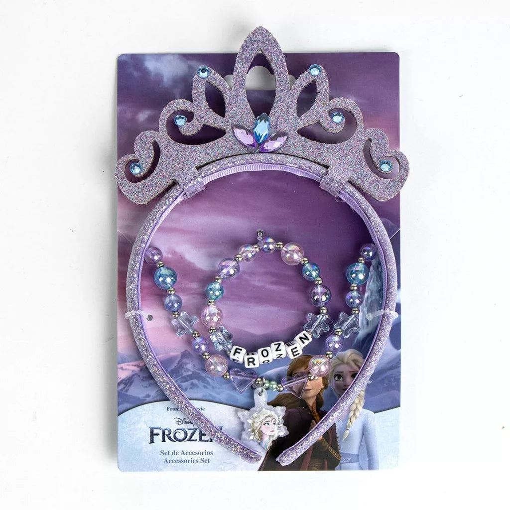 Conjunto bandolete, colar e pulseira Frozen