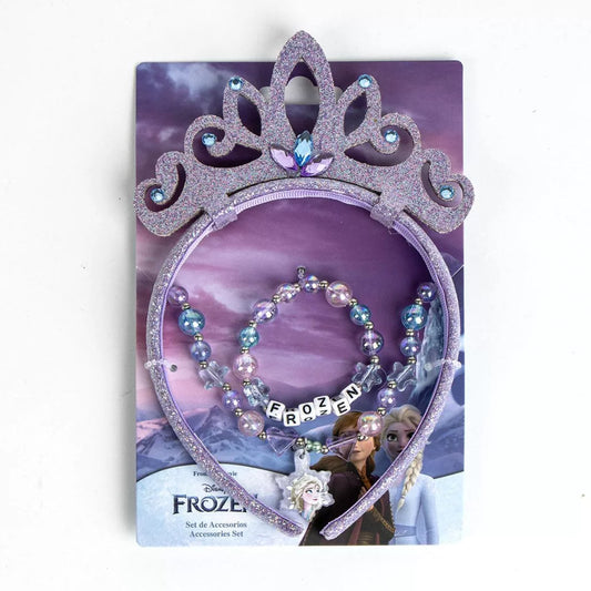 Conjunto bandolete, colar e pulseira Frozen