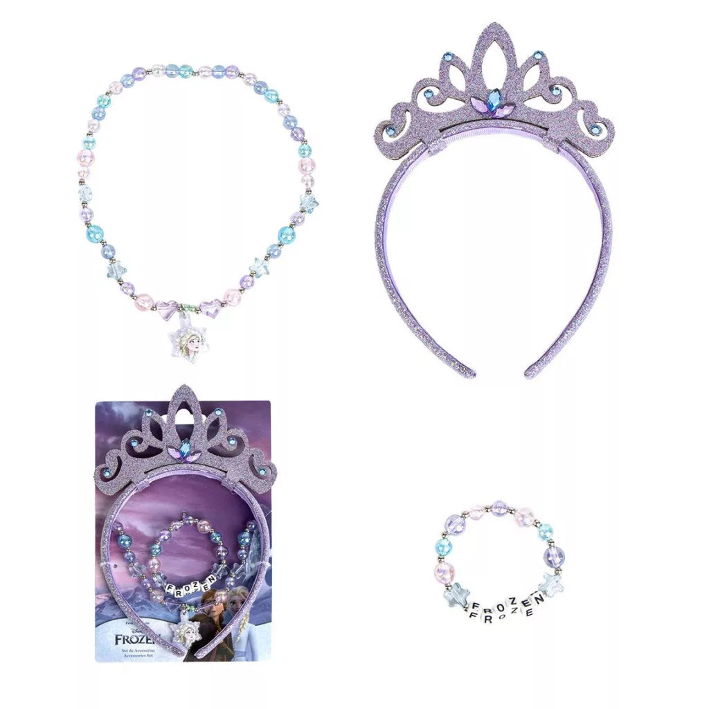 Conjunto bandolete, colar e pulseira Frozen