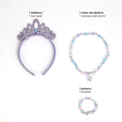 Conjunto bandolete, colar e pulseira Frozen