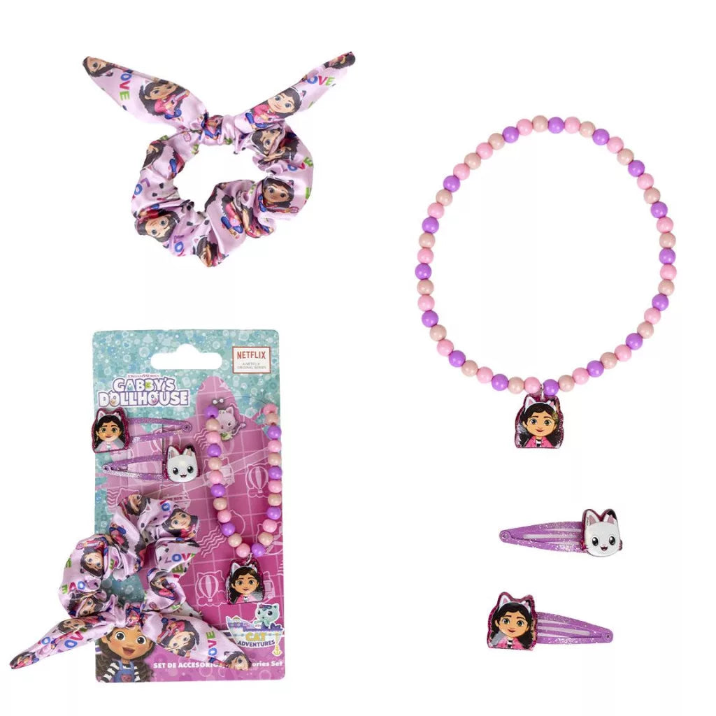 Conjunto de jóias e acessórios de cabelo Gabby