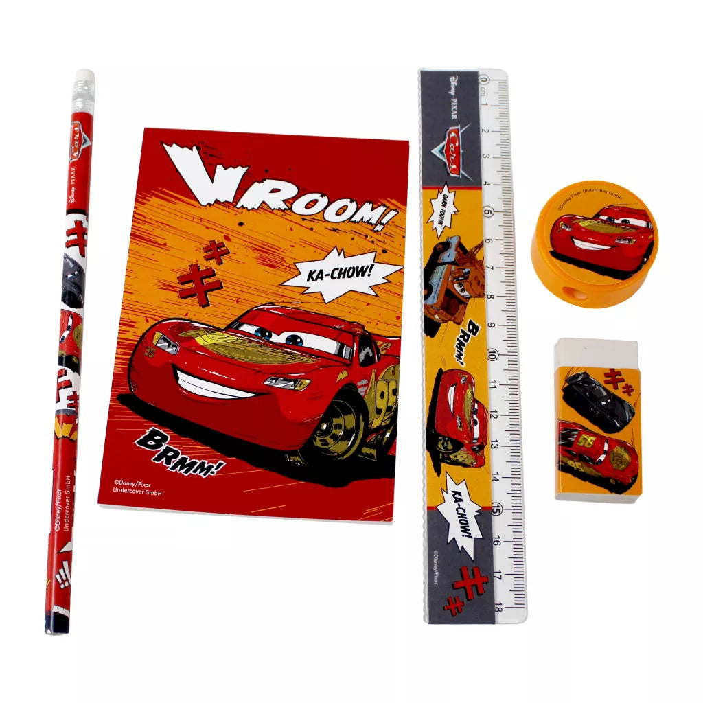 Conjunto escolar Cars Vroom (5 peças) - BONECADA