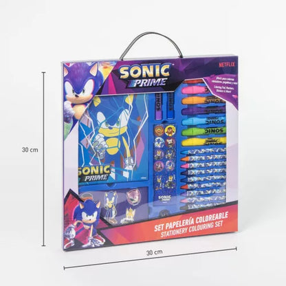 Conjunto desenho com caderno Sonic - BONECADA