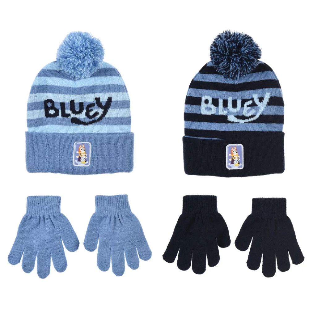 Conjunto gorro e luvas Bluey Blue (3-6 anos)