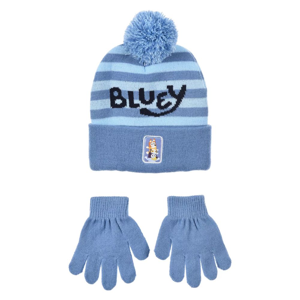 Conjunto gorro e luvas Bluey Blue (3-6 anos)