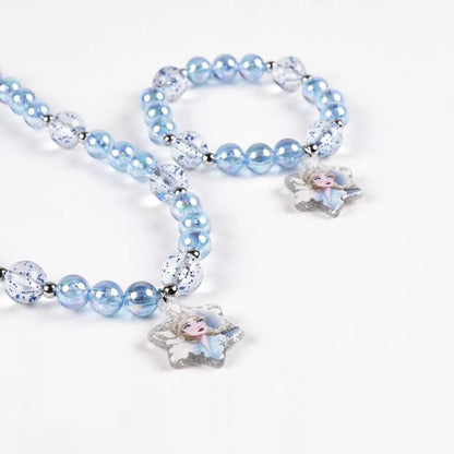 Conjunto pulseira e colar Frozen