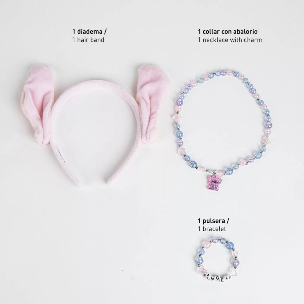 Conjunto bandolete, colar e pulseira Stitch