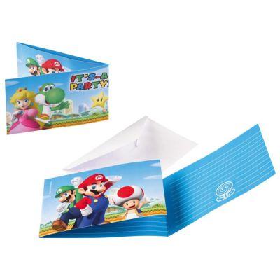 Convites de festa Super Mario (8 unidades)
