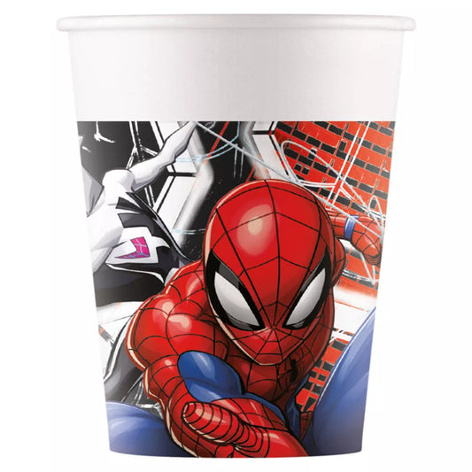 Copos de papel Spiderman World of Webs (8 unidades)