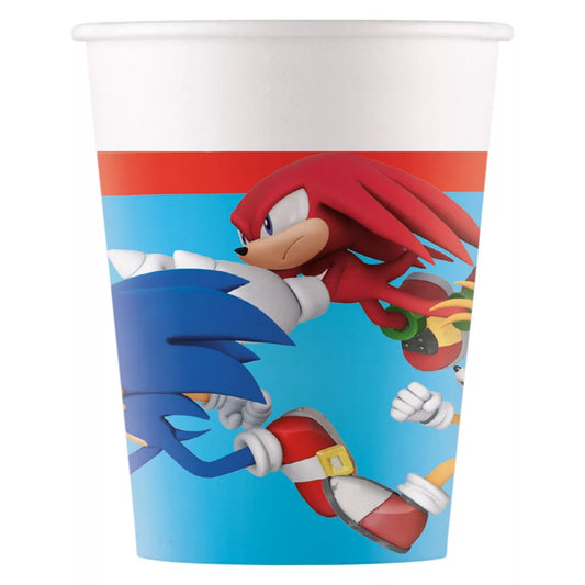 Copos de papel festa Sonic (8 unidades)