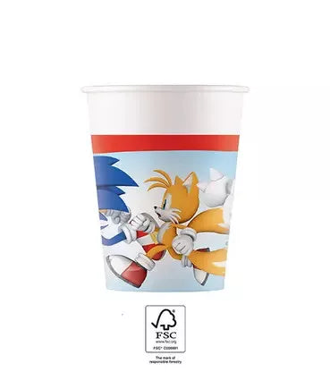 Copos de papel festa Sonic (8 unidades)