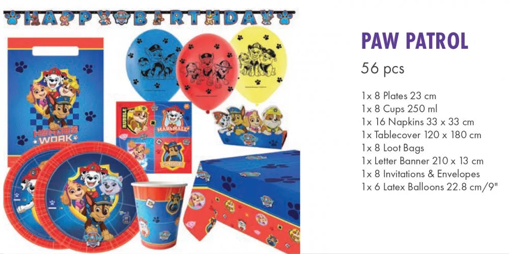 Conjunto de festa Patrulha Pata XL (com toalha e faixa)