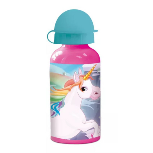 Garrafa alumínio Unicórnios 400 ml - BONECADA