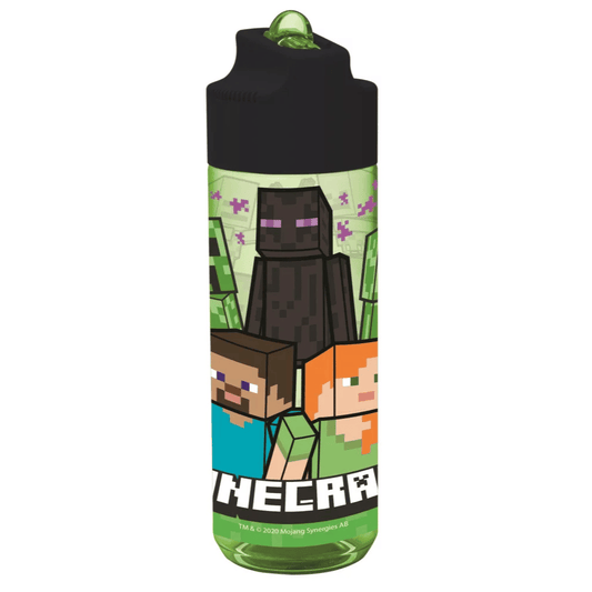 Garrafa plástico Minecraft com palhinha 540 ml