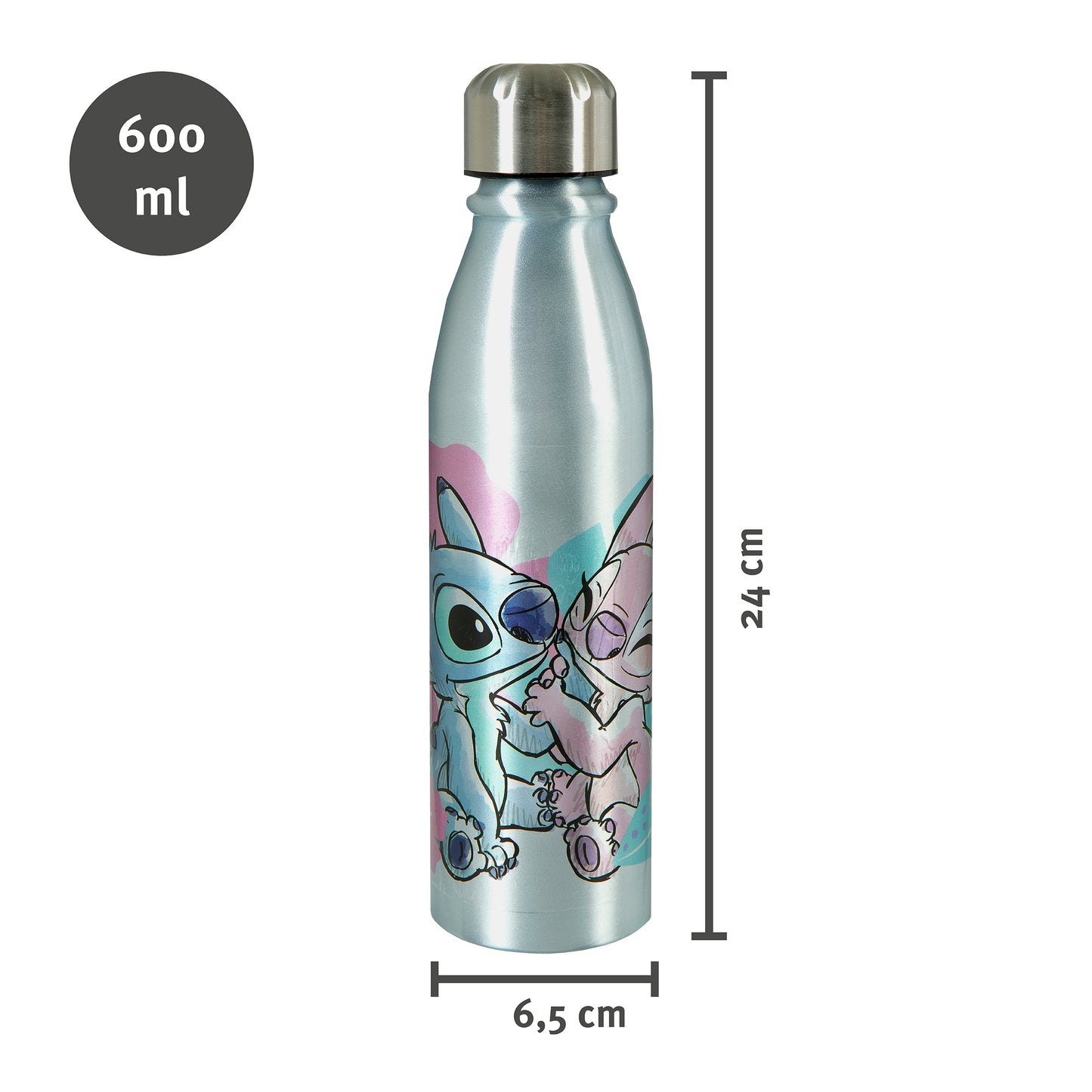 Garrafa alumínio 600ml Stitch