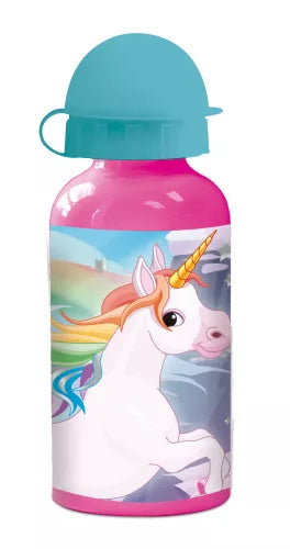 Garrafa alumínio Unicórnios 400 ml - BONECADA