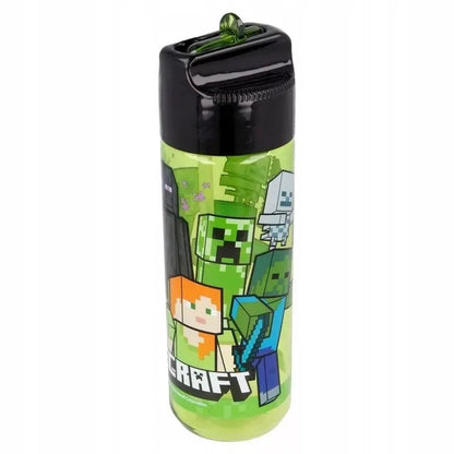 Garrafa plástico Minecraft com palhinha 540 ml