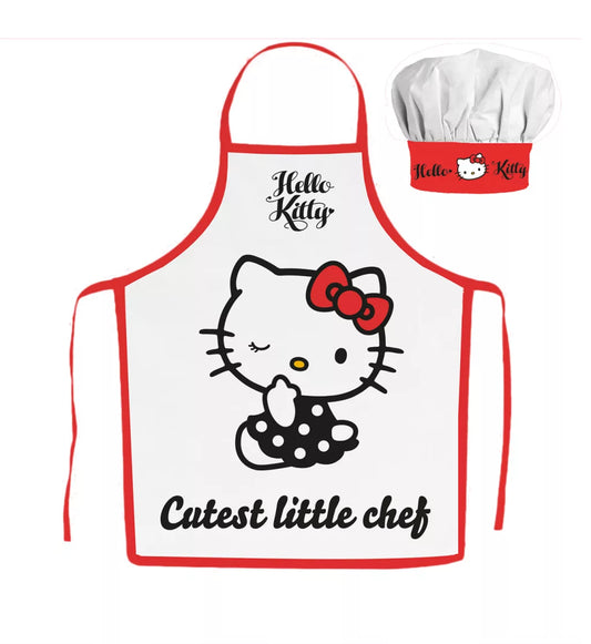Avental e Chapéu Cozinha Hello Kitty