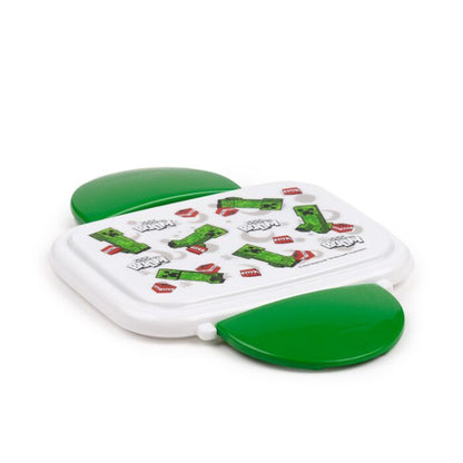 Sanduicheira Bento com fecho clip e talheres - Minecraft Creeper & TNT