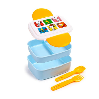 Sanduicheira Bento com fecho clip e talheres - Peanuts Snoopy & Woodstock