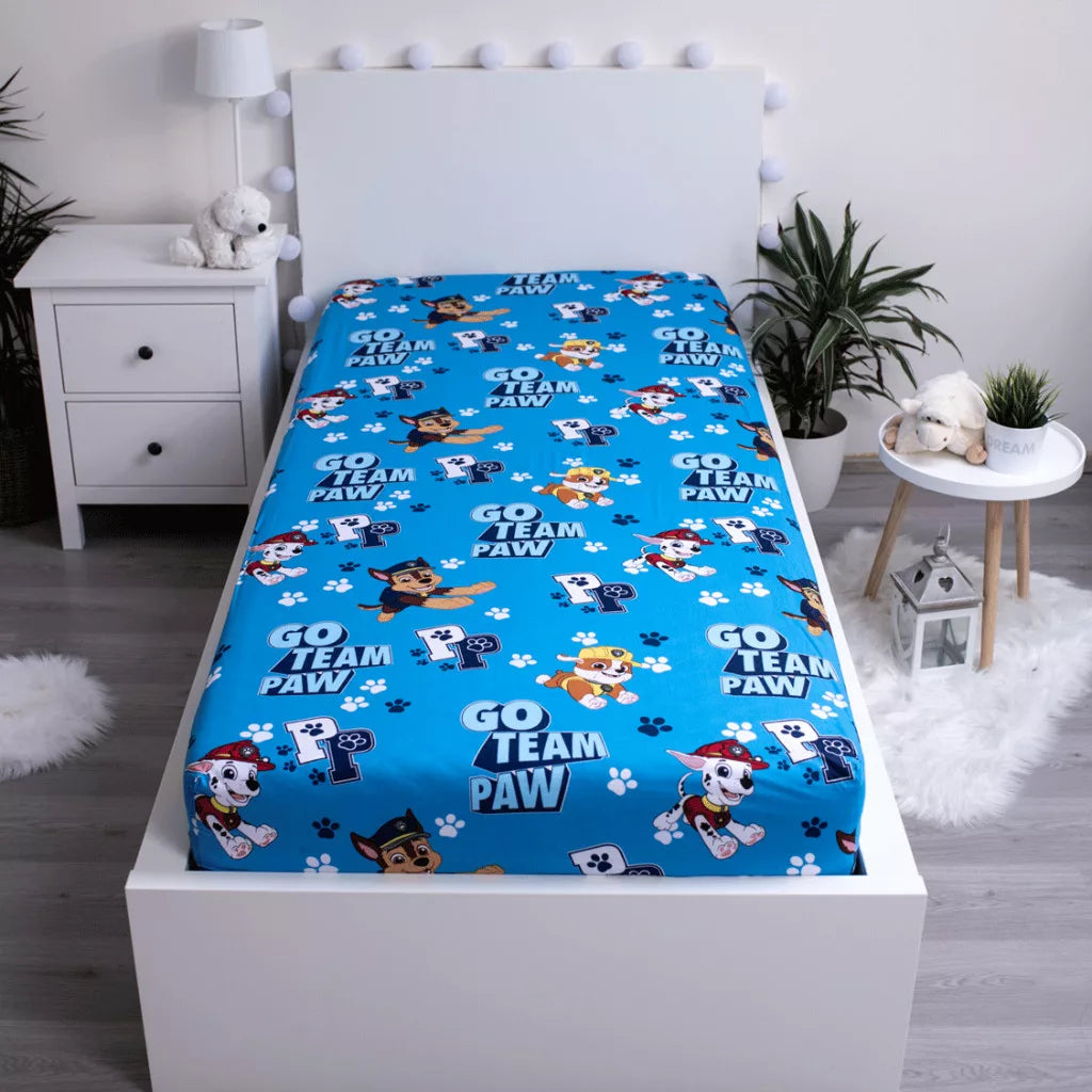 Lençol ajustável com elástico Patrulha Pata Go Team (90 x 200 cm)