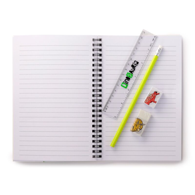 Conjunto escolar Dinosauria com caderno (6 Peças)