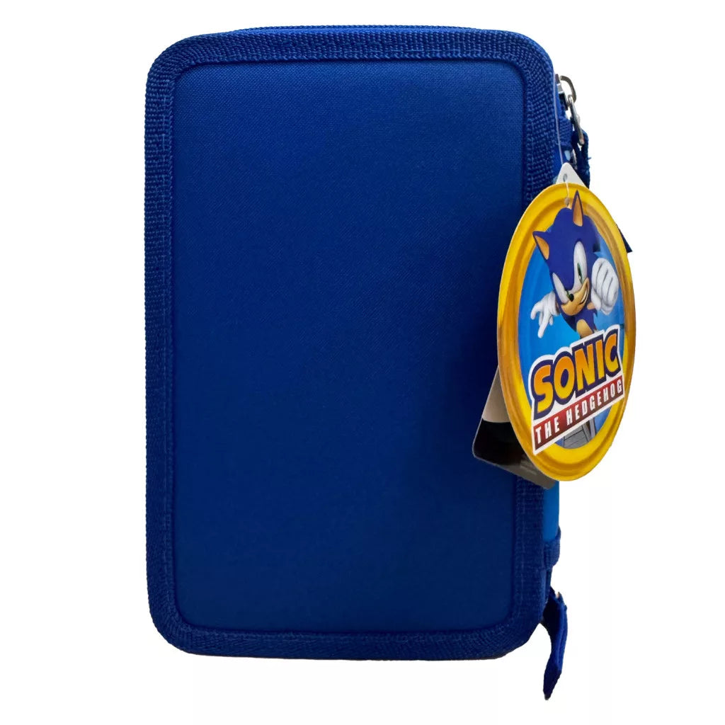 Conjunto Escolar Sonic the Hedgehog Modern com estojo triplo