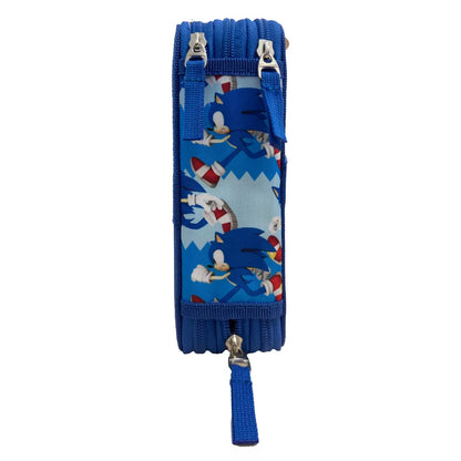 Conjunto Escolar Sonic the Hedgehog Modern com estojo triplo