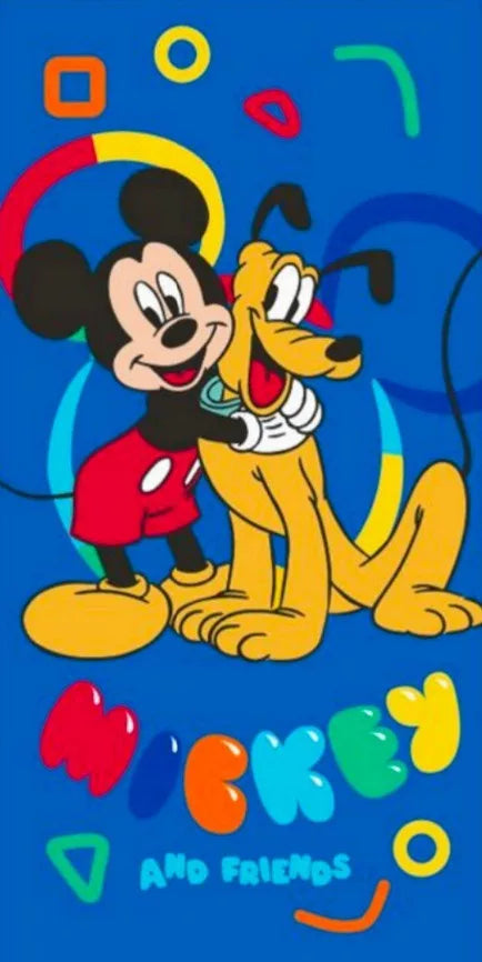 Toalha praia microfibra Mickey e Pluto