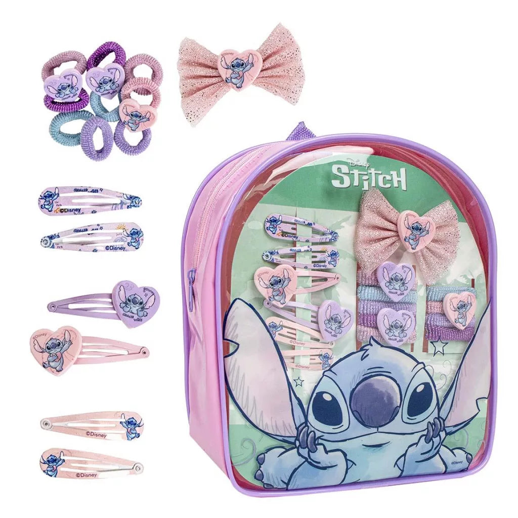 Bolsa com acessórios de cabelo Stitch