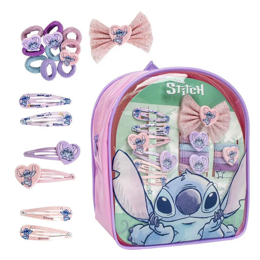 Bolsa com acessórios de cabelo Stitch