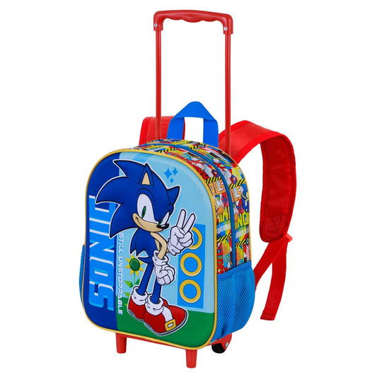 Mochila 3D com Rodas pré-escolar Sonic Unstoppable