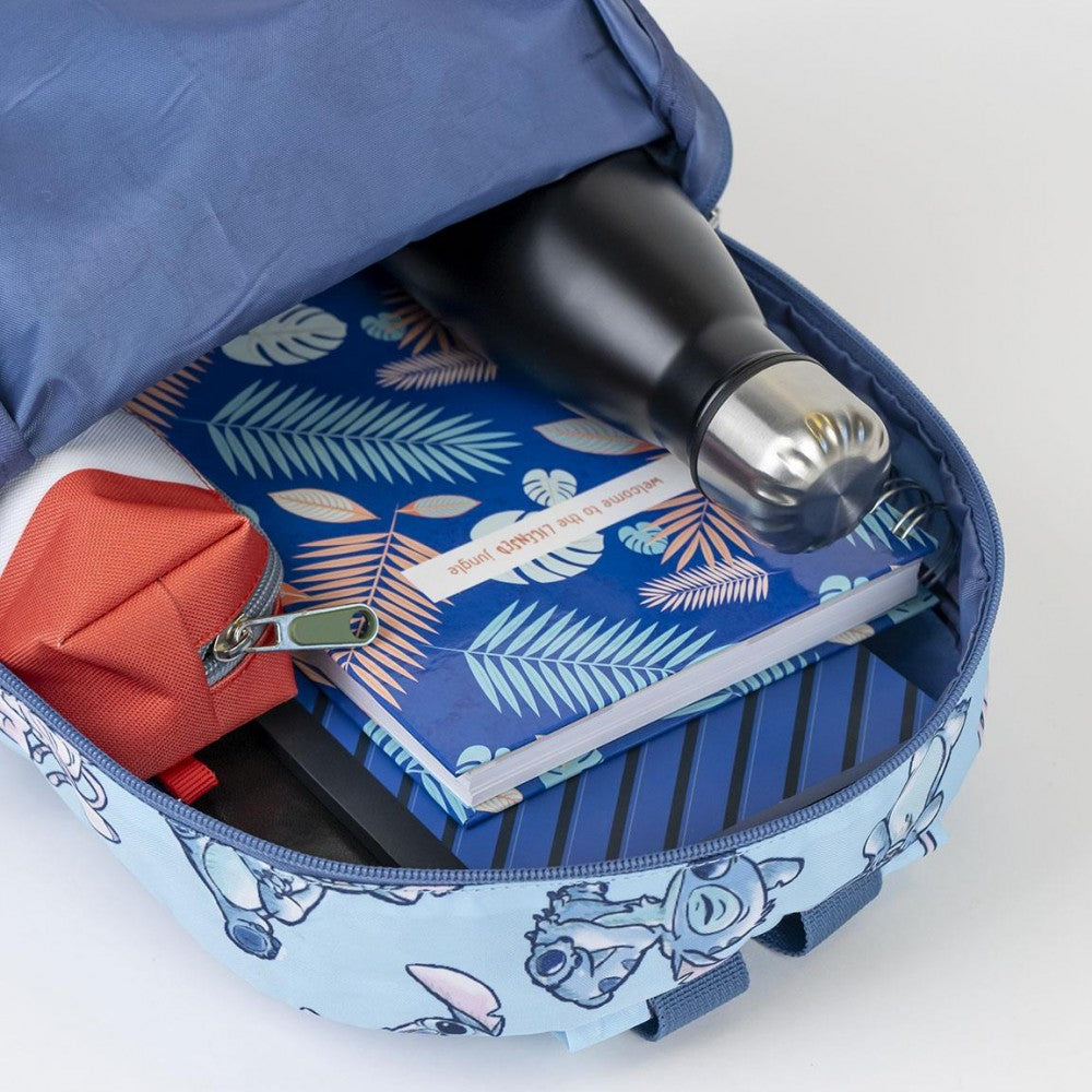 Mochila pré-escolar Stitch Azul 33 cm - BONECADA