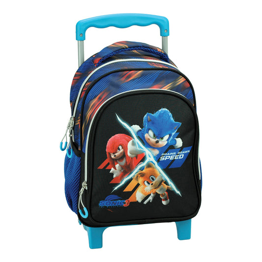 Mochila Trolley pré-escolar Sonic 30 cm - BONECADA