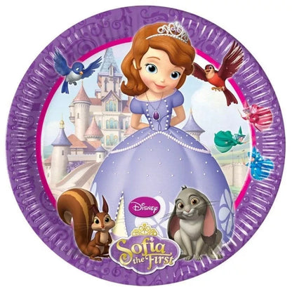 Pratos de papel Princesa Sofia (8 unidades)
