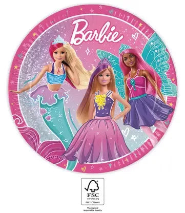 Pratos de papel Barbie Fantasy