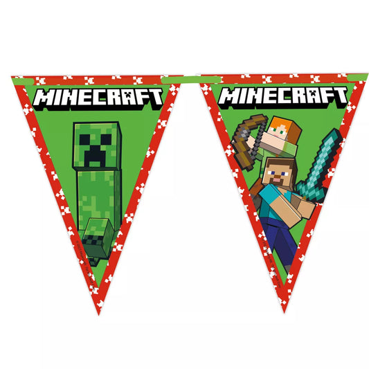 Faixa decorativa festa Minecraft Green