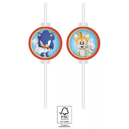 Palhinhas de papel Sonic (4 unidades)