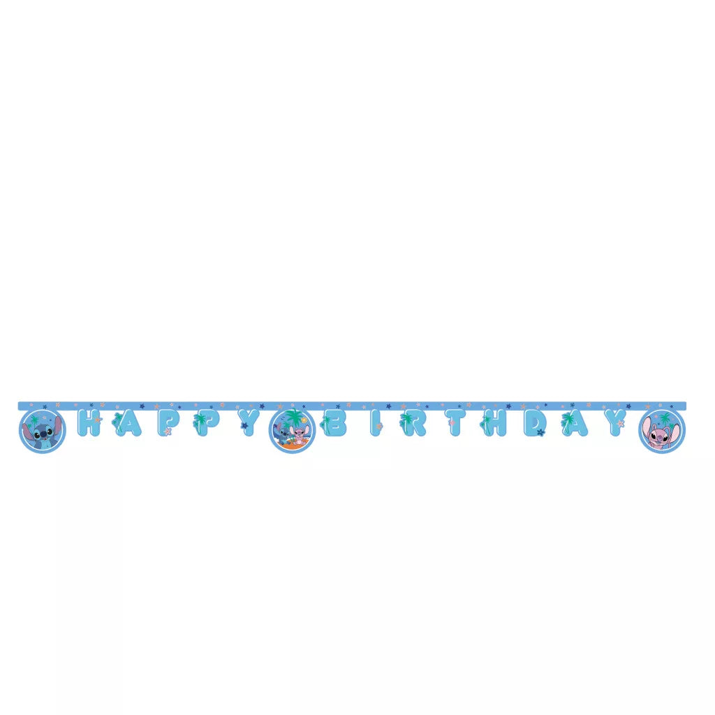Faixa Happy Birthday Stitch Angel