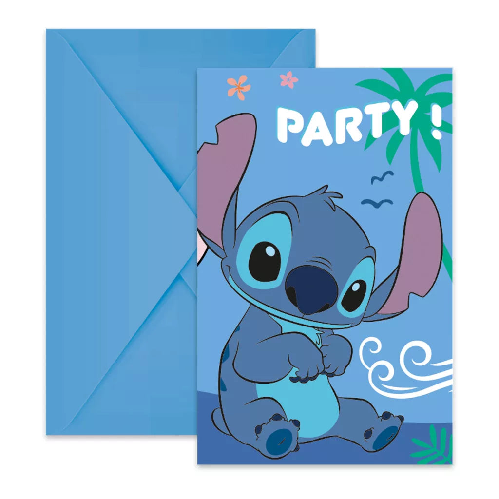Convites de festa Stitch Angel (6 unidades)