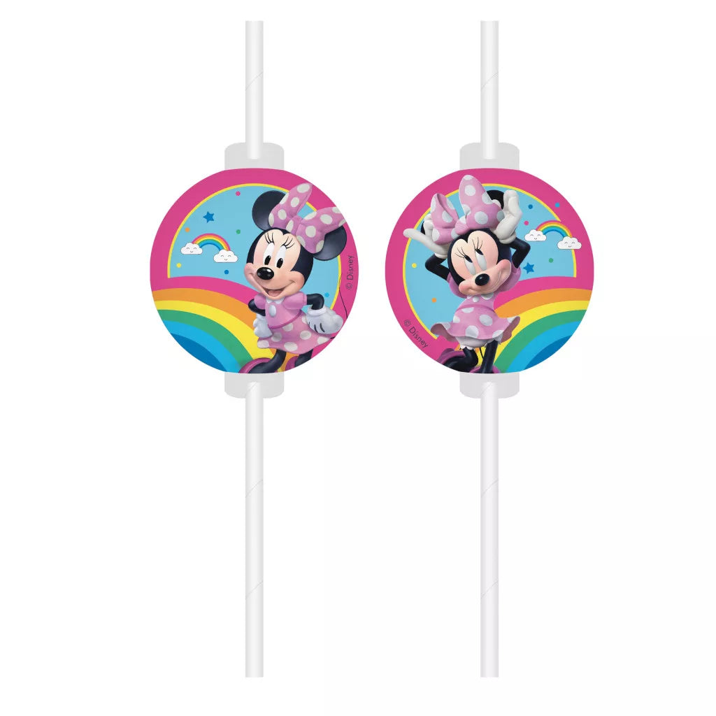 Palhinhas de papel Minnie make me smile (4 unidades)