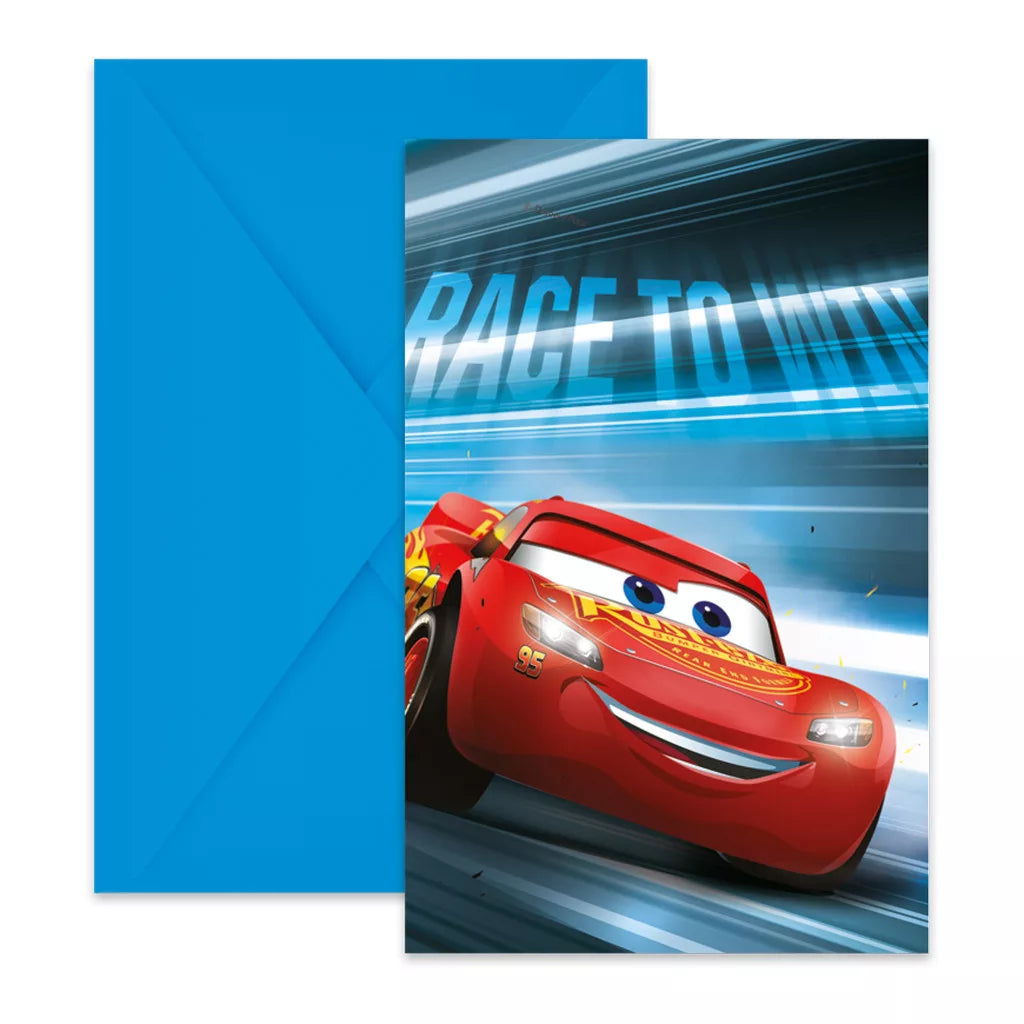 Convites de festa Cars Victory Is Mine (6 unidades)