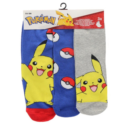 3 pares de meias Pokemon