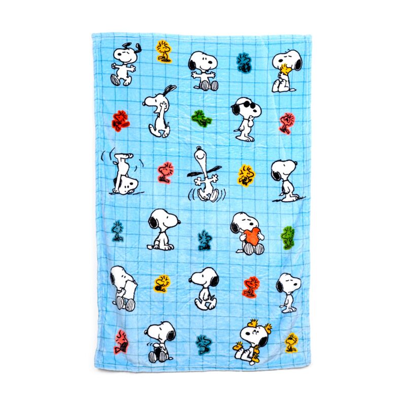 Peluche e cobertor de viagem 2 em 1 Blankeazzz Peanuts Snoopy & Woodstock
