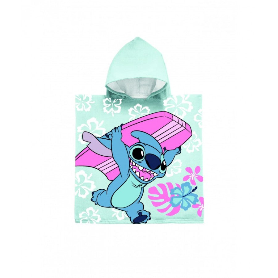 Poncho de praia Stitch azul